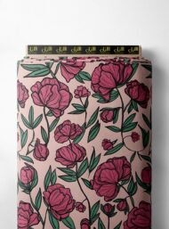 Petal flower style with pink, green colors