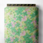 Bloom flower style with green,pink colors