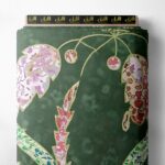 Leaf flower style with green,pink colors