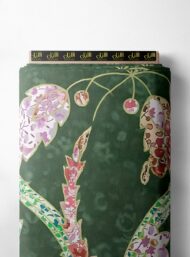 Leaf flower style with green,pink colors