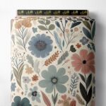 Bloom flower style with pink,green colors