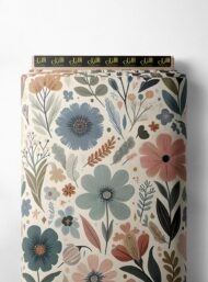 Bloom flower style with pink,green colors