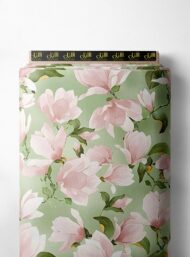 Bloom flower style with pink,green colors