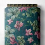 Bloom flower style with green,pink colors