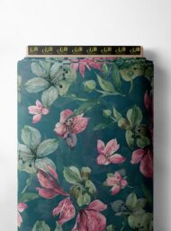 Bloom flower style with green,pink colors