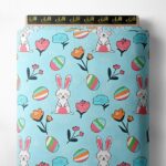 Rabbit flower style with blue,pink colors