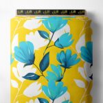 Bloom flower style with blue,yellow colors