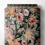 Bloom flower style with pink,green colors