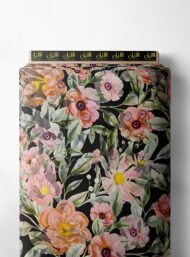 Bloom flower style with pink,green colors