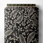 Leaf flower style with black, white colors