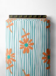 Petal flower style with blue,orange colors