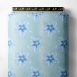 Bloom flower style with blue,white colors