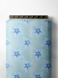 Bloom flower style with blue,white colors