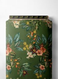 Leaf flower style with green,pink colors