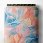 Leaf flower style with blue,pink colors