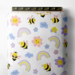 Bee flower style with yellow,blue colors