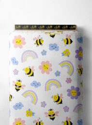 Bee flower style with yellow,blue colors