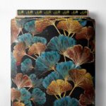 Leaf flower style with blue,brown colors