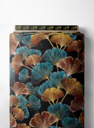 Leaf flower style with blue,brown colors