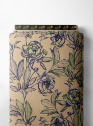 Leaf flower style with green, pink colors