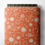 Palm nature style with orange, white colors