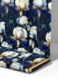 Iris flower style with blue,white colors - Image 4