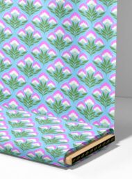 Bloom flower style with green,pink colors - Image 4