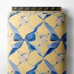 Ribbon flower style with blue,pink colors