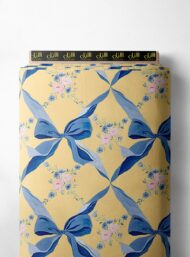 Ribbon flower style with blue,pink colors