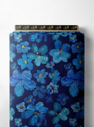 Bloom flower style with blue,green colors