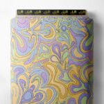 Curve abstract style with yellow,purple colors