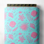 Turtle ocean and sky style with pink, blue colors