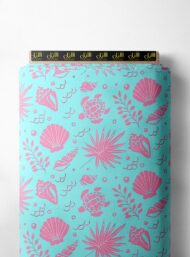 Turtle ocean and sky style with pink, blue colors