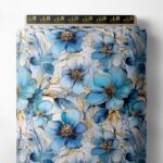 Bloom flower style with blue,white colors