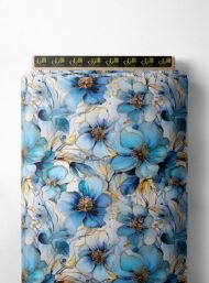 Bloom flower style with blue,white colors