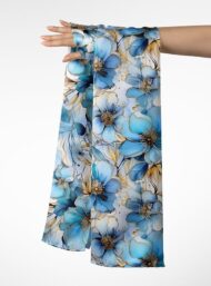 Bloom flower style with blue,white colors - Image 3