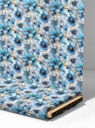 Bloom flower style with blue,white colors - Image 4
