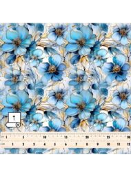 Bloom flower style with blue,white colors - Image 5