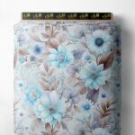 Bloom flower style with blue,white colors