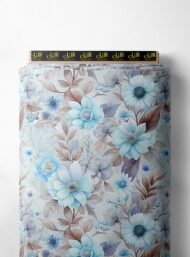 Bloom flower style with blue,white colors