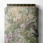 Leaf flower style with green,purple colors