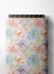 Bloom flower style with pink,blue colors