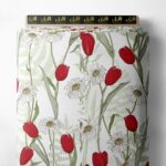 Tulip flower style with red,green colors