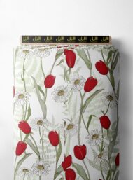 Tulip flower style with red,green colors