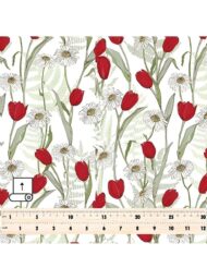 Tulip flower style with red,green colors - Image 5