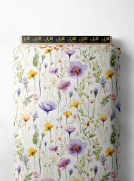 Bloom flower style with purple,yellow colors