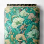 Bloom flower style with green,yellow colors