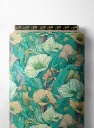 Bloom flower style with green,yellow colors