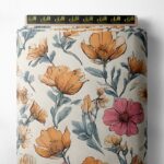 Bloom flower style with orange,pink colors