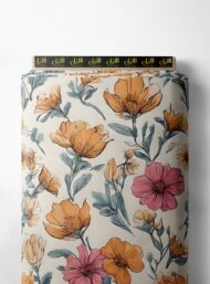 Bloom flower style with orange,pink colors